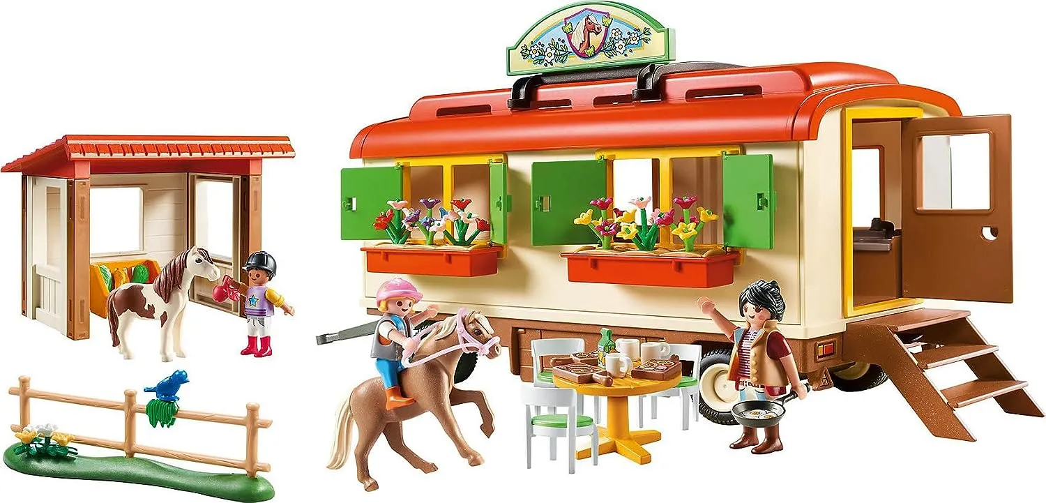 Playmobil 70510 Pony Shelter with Mobile Home