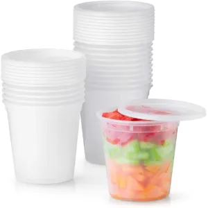 "BULK"Heavy Duty Deli Food Storage Containers with Lids 32oz