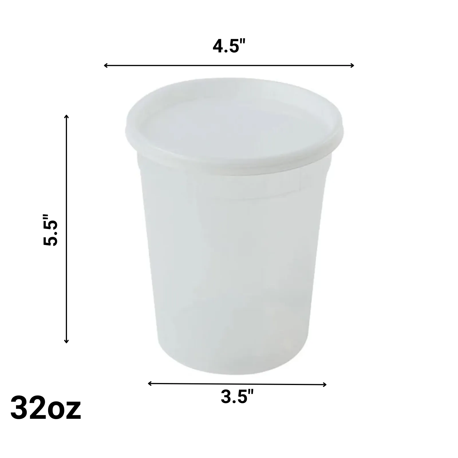 "BULK"Heavy Duty Deli Food Storage Containers with Lids 32oz