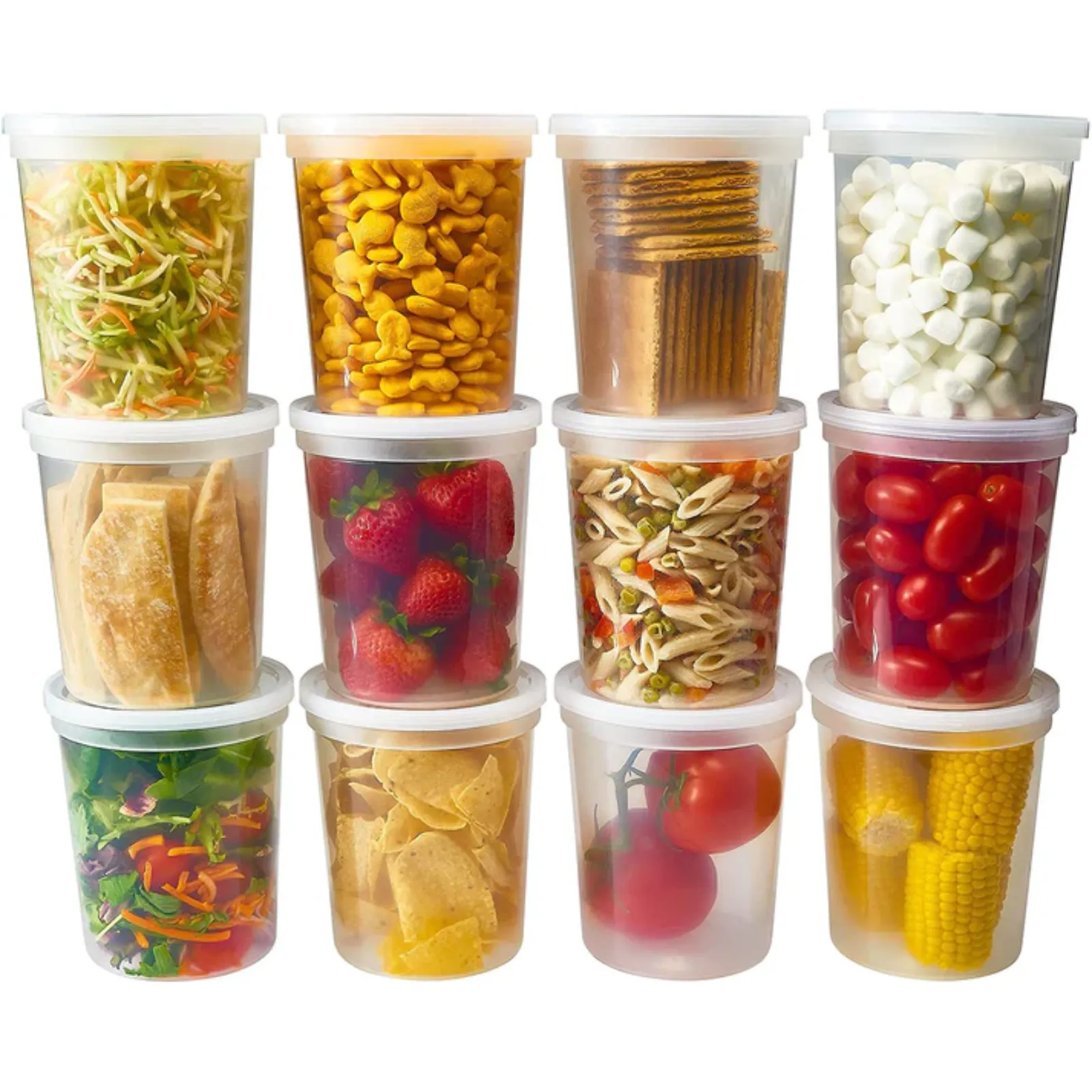 "BULK"Heavy Duty Deli Food Storage Containers with Lids 32oz