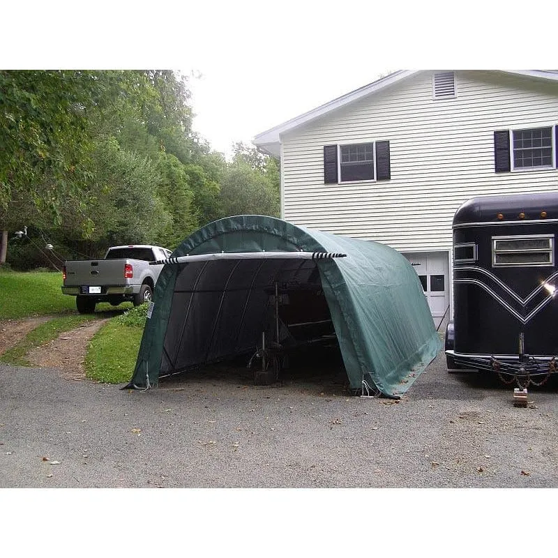 Rhino Shelter Extended Garage (Round Style) 12’W x 24’L x 8’H - GA122408RGN