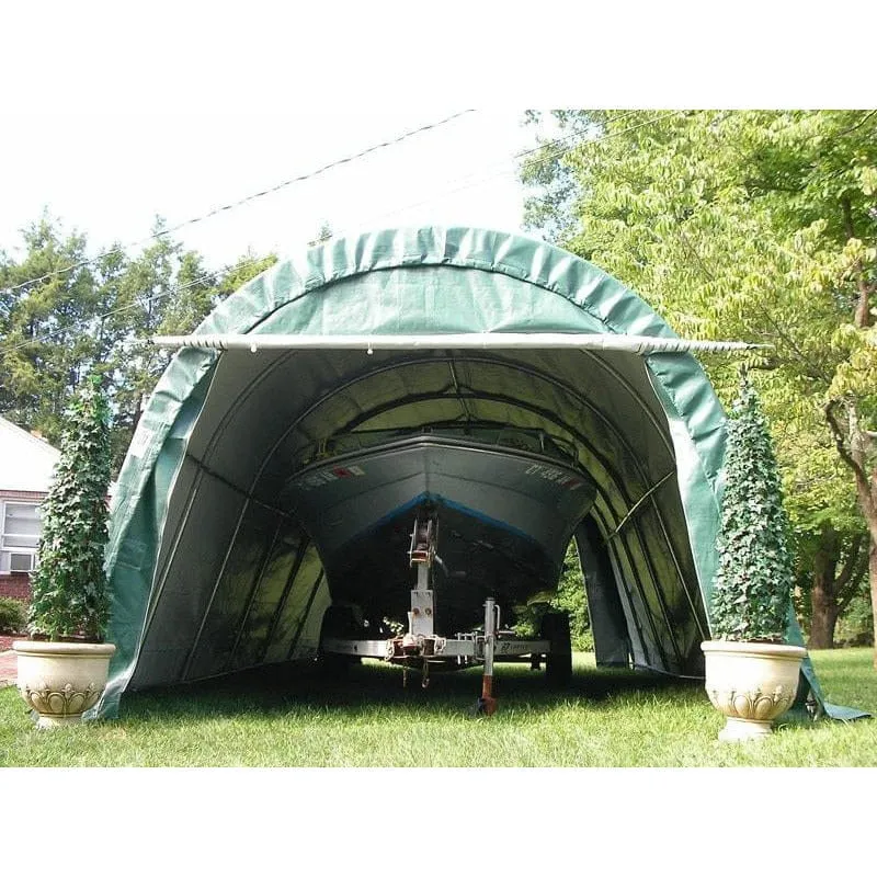 Rhino Shelter Extended Garage (Round Style) 12’W x 24’L x 8’H - GA122408RGN