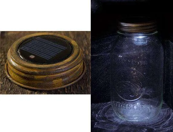 Rustic LED Solar Light Lid