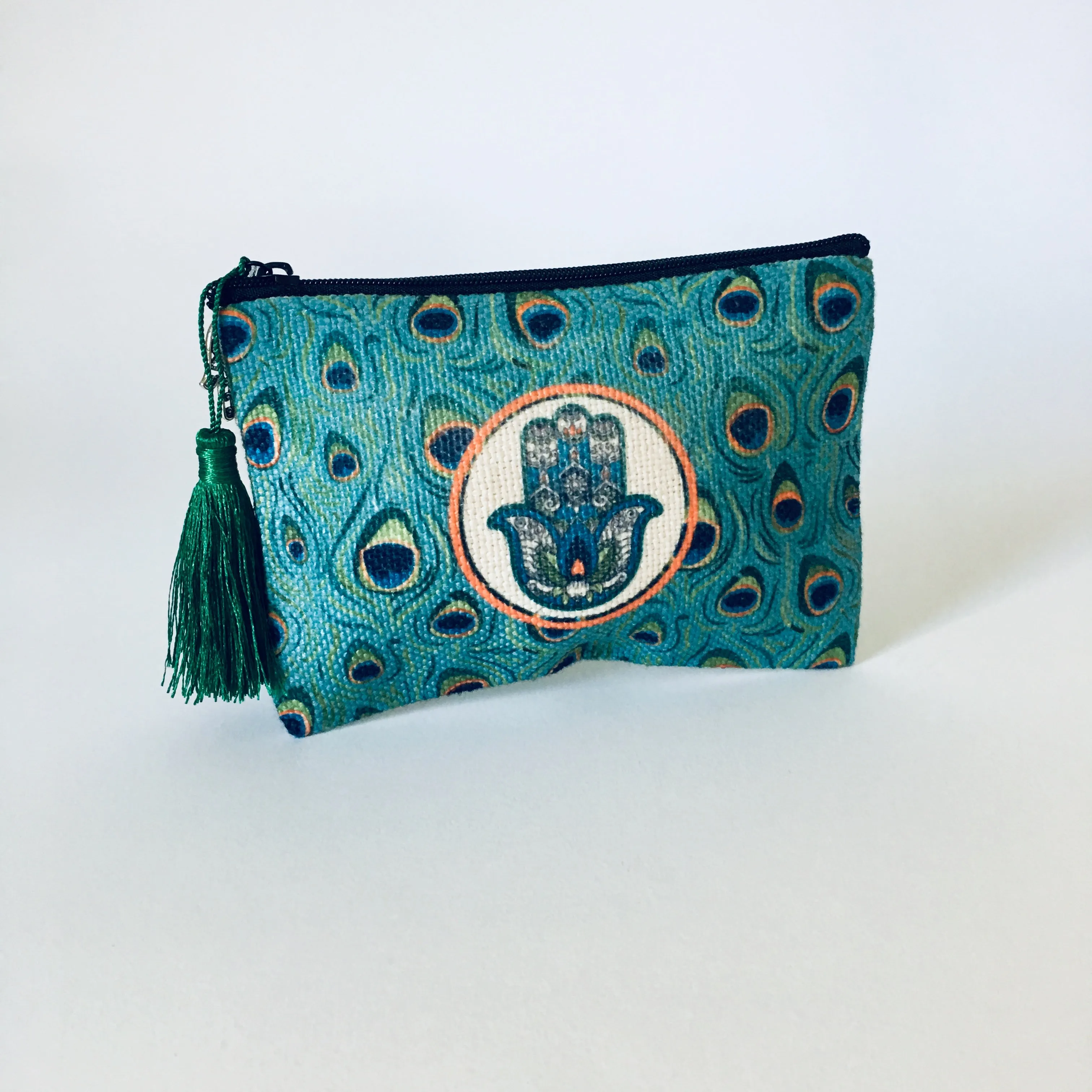 Set of 3 Hamsa Peacock Make-up Bags