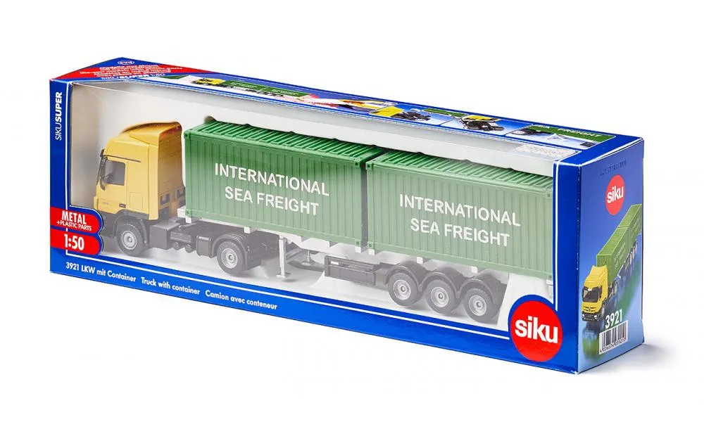 Siku 3921 1:50 MeRCedes Actros With Shipping Containers