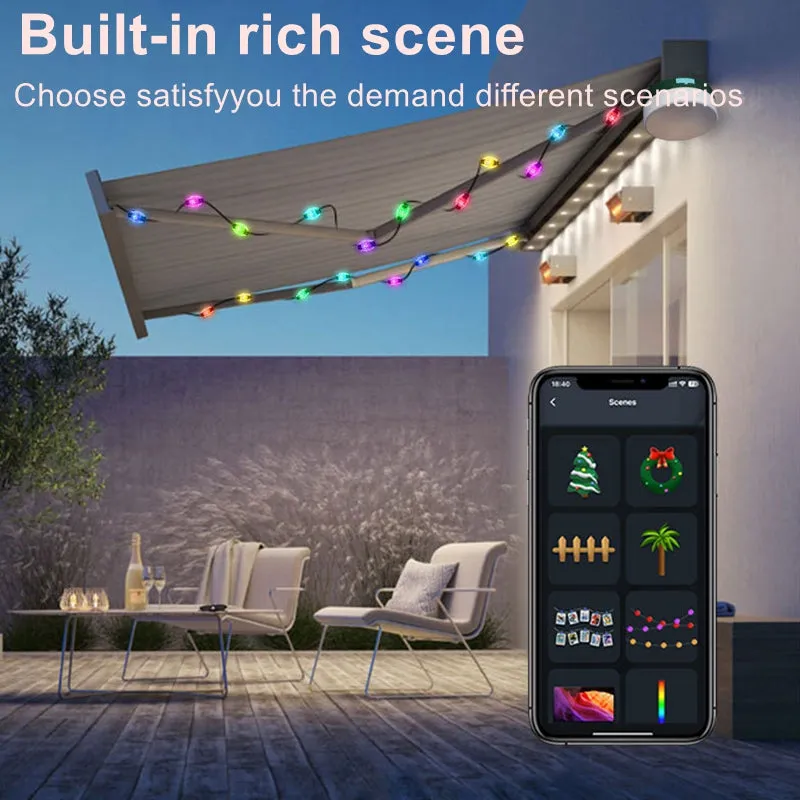 Smart APP Control Solar String Outdoor Camping #6971