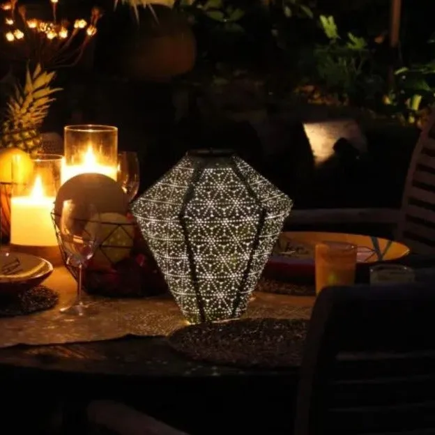 Solar Lantern - Diamond - Green