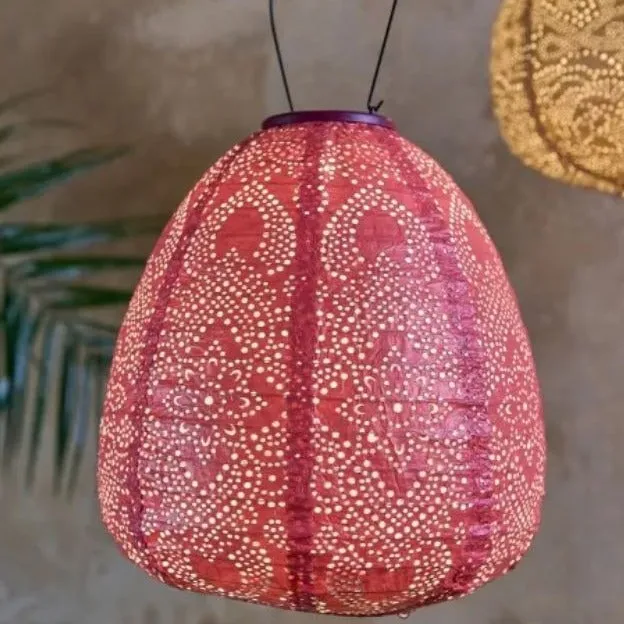 Solar Lantern - Dome - Coral Pink