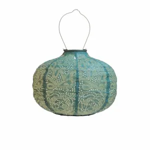 Solar Lantern Pumpkin, Teal