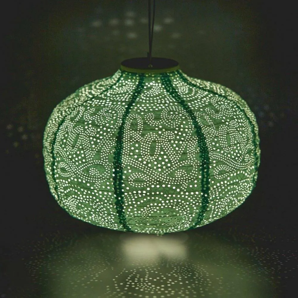 Solar Lantern Pumpkin, Teal