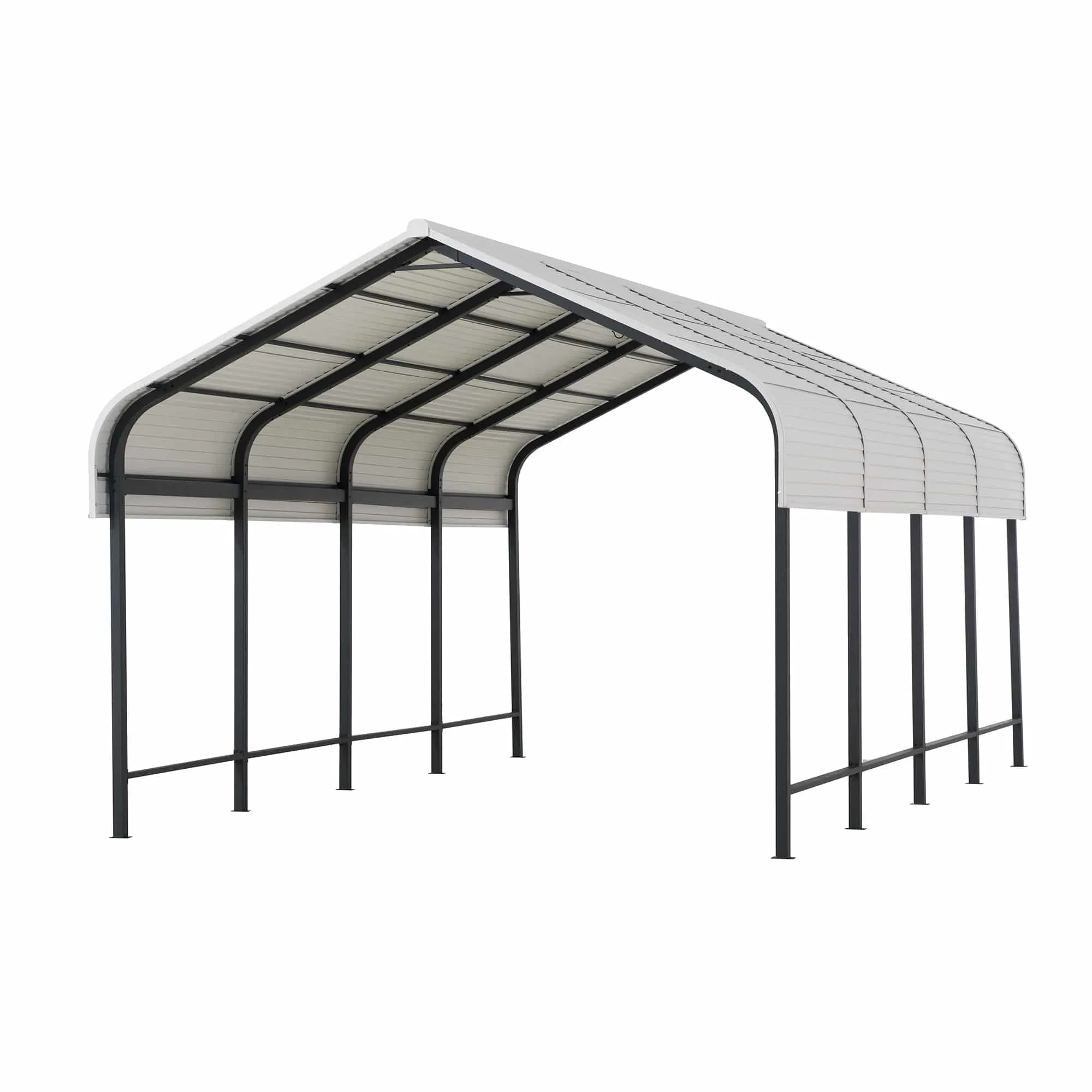 SUNJOY Steel Carports 12x20 Heavy Duty Metal Gazebo, Outdoor Living Pavilion with Ceiling Hook