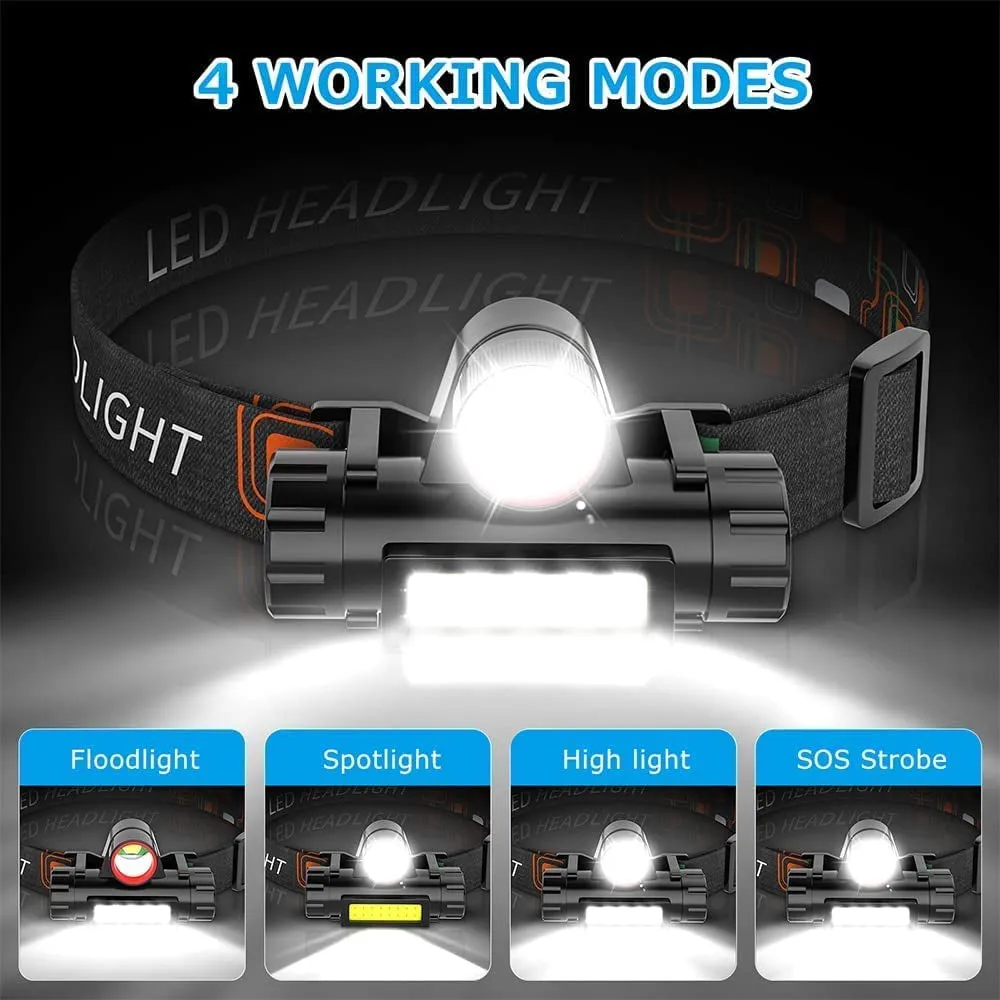 UltraBeam Pro: Rechargeable Head Torch with 4 Lighting Modes, Zoomable Focus, and Waterproof Reliability