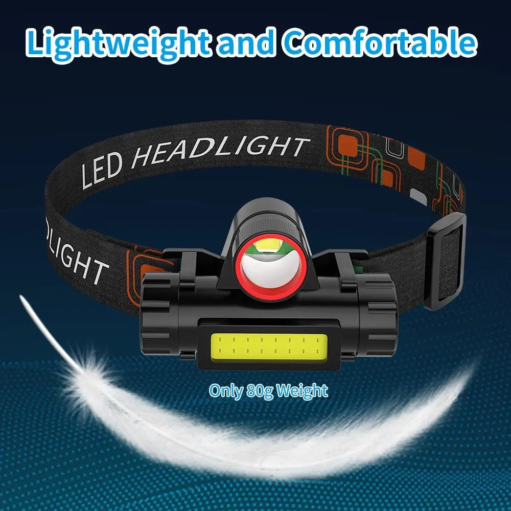 UltraBeam Pro: Rechargeable Head Torch with 4 Lighting Modes, Zoomable Focus, and Waterproof Reliability