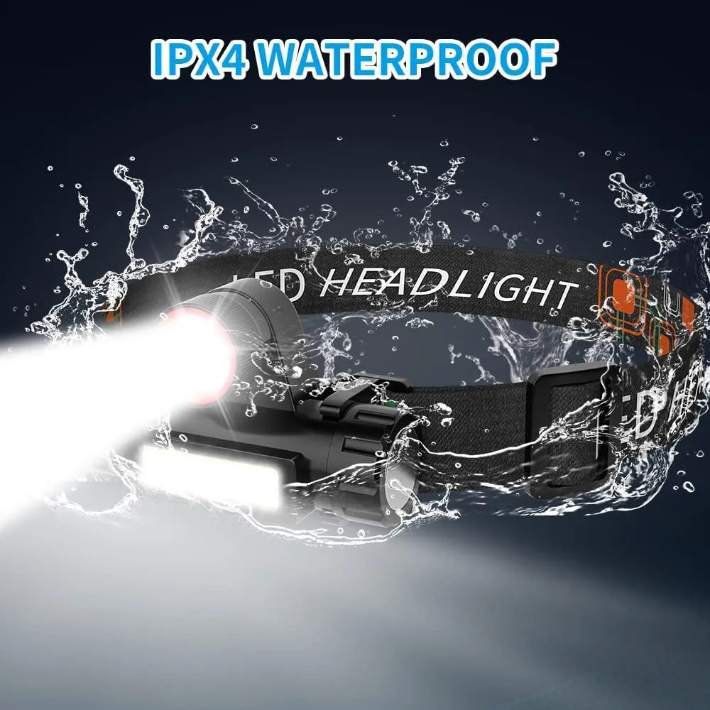 UltraBeam Pro: Rechargeable Head Torch with 4 Lighting Modes, Zoomable Focus, and Waterproof Reliability