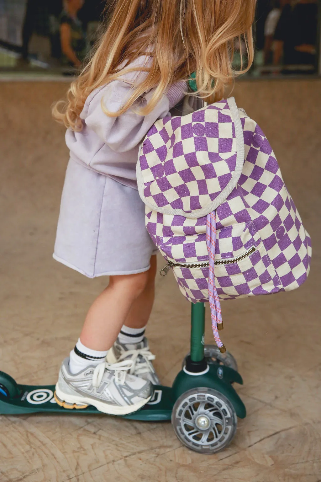 Violet Checkerboard Mini Backpack