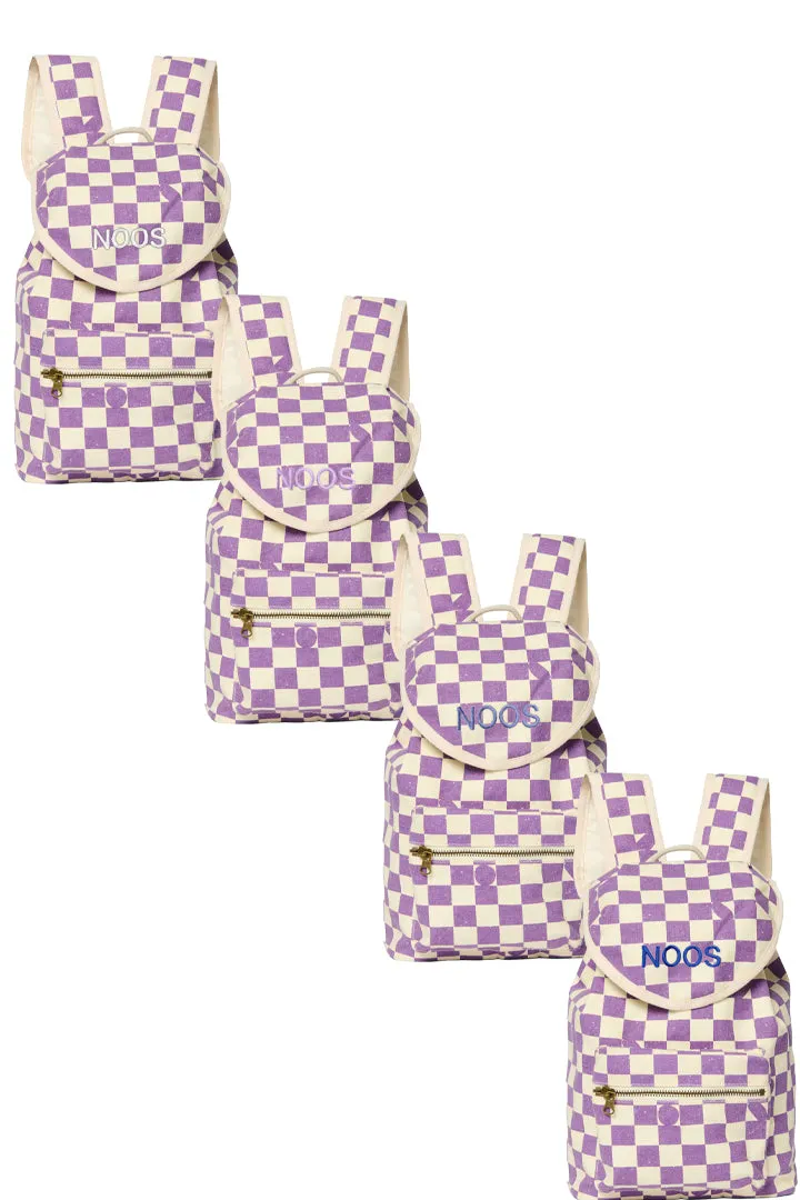 Violet Checkerboard Mini Backpack