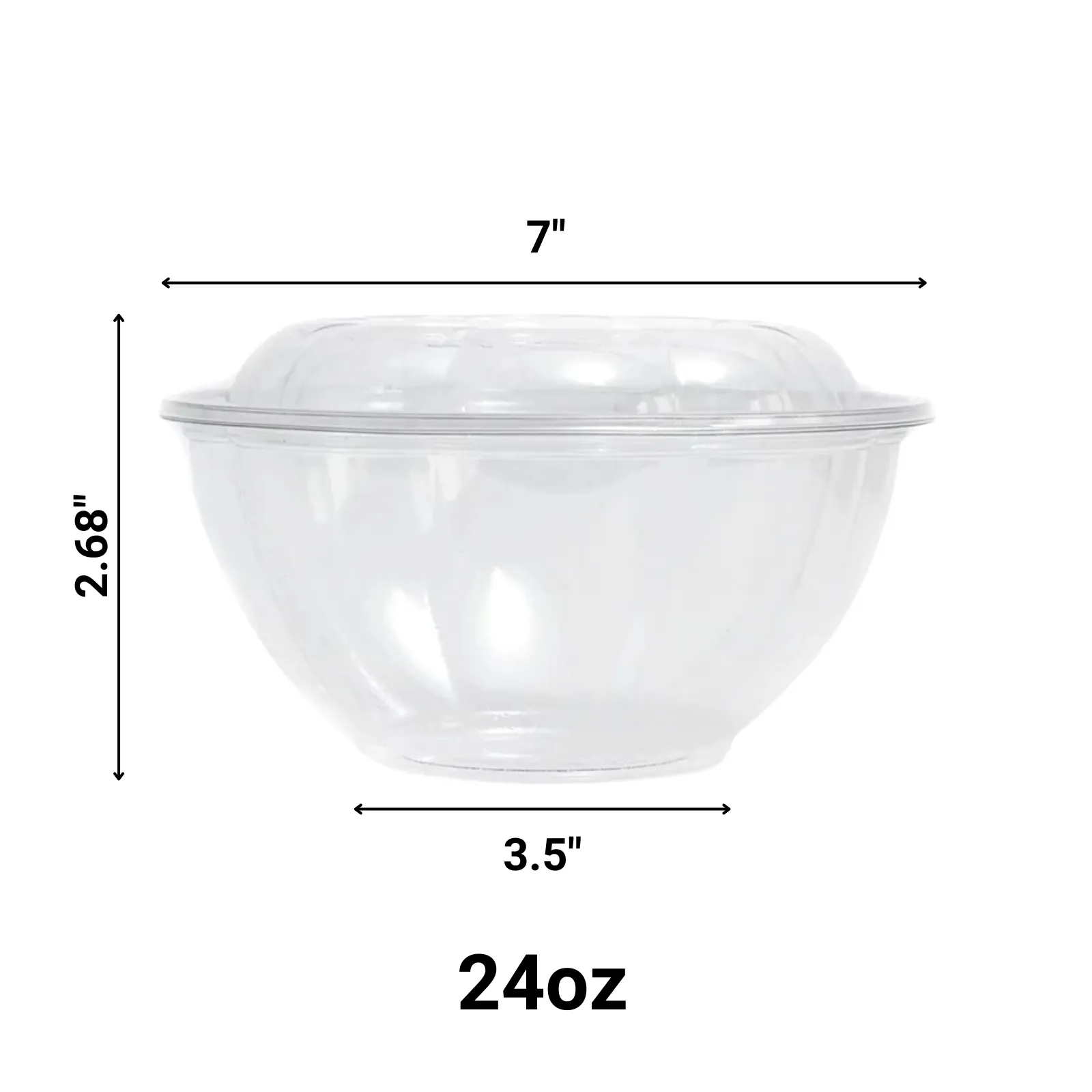 *WHOLESALE* 24oz. Rose / Salad Bowls To-Go Containers with lids | 150 ct/case