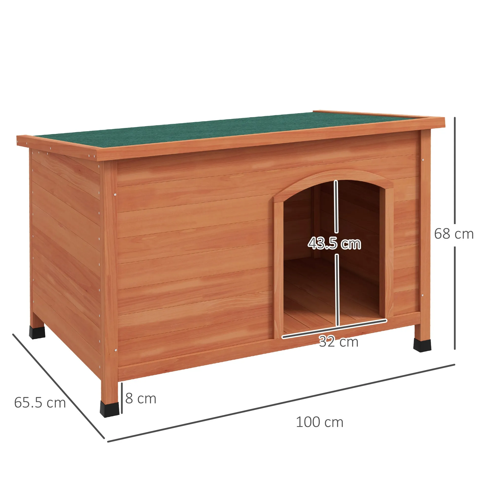 Wooden Dog Kennel, Outdoor Pet House, with Removable Floor, Openable Roof, Water-Resistant Paint - Natural Wood Tone